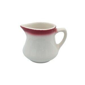 Creamer Pitcher Homer Laughlin Best China White Red Porcelain Vintage Serveware